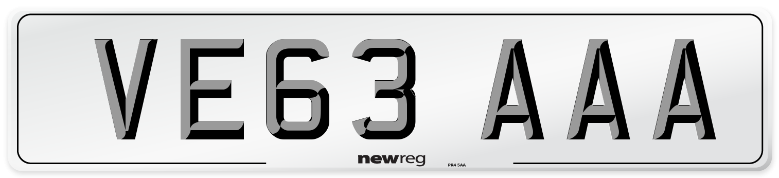 VE63 AAA Number Plate from New Reg